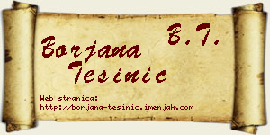 Borjana Tešinić vizit kartica